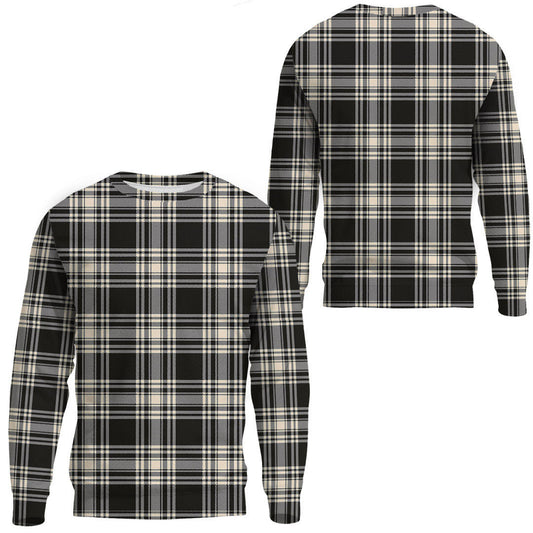 Menzies Black & White Ancient Tartan Plaid Sweatshirt