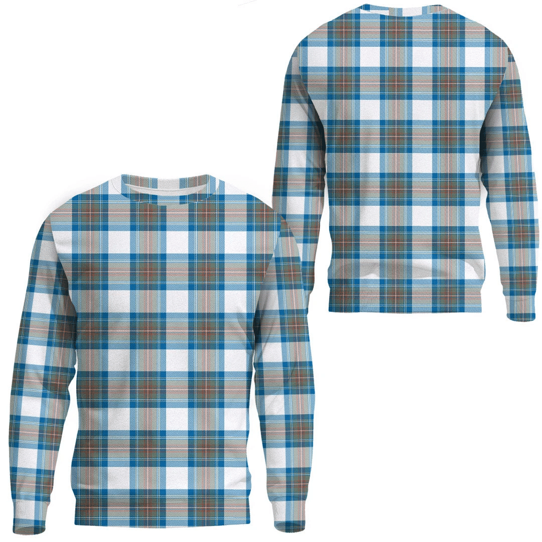 Stewart Muted Blue Tartan Plaid Sweatshirt