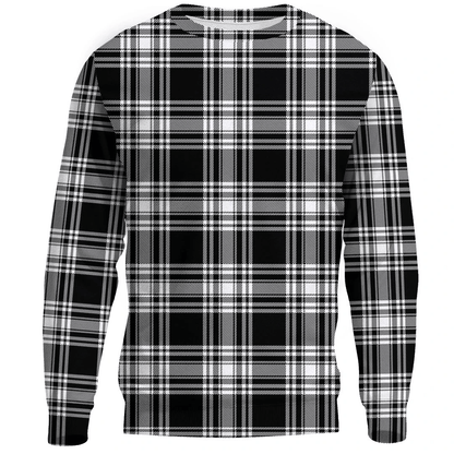 Menzies Black & White Modern Tartan Plaid Sweatshirt