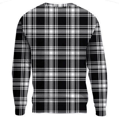 Menzies Black & White Modern Tartan Plaid Sweatshirt