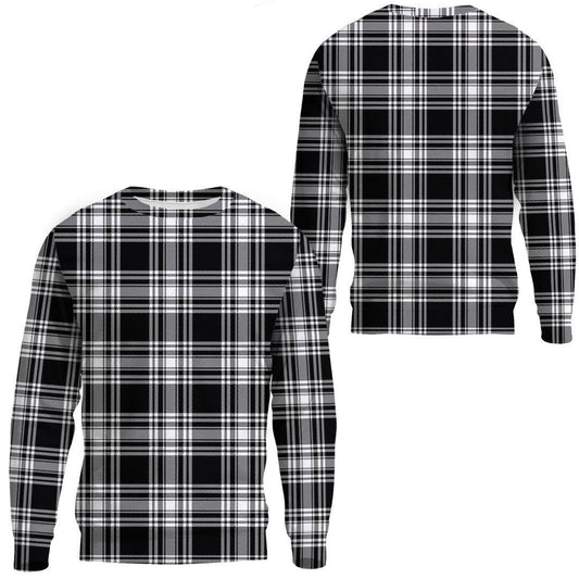 Menzies Black & White Modern Tartan Plaid Sweatshirt