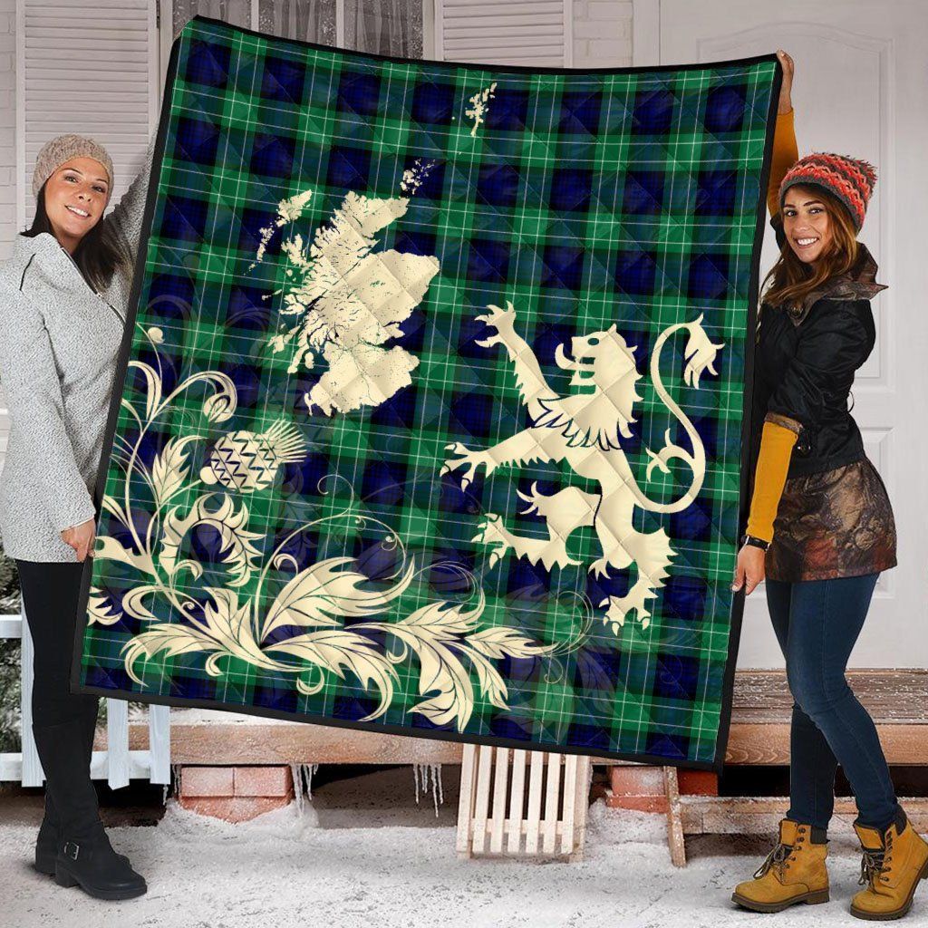 Abercrombie Tartan Premium Quilt Lion Thistle Map Style