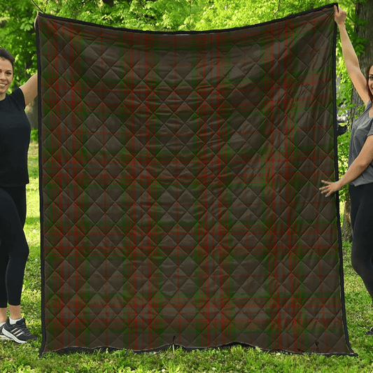 Gray Hunting Tartan Plaid Quilt