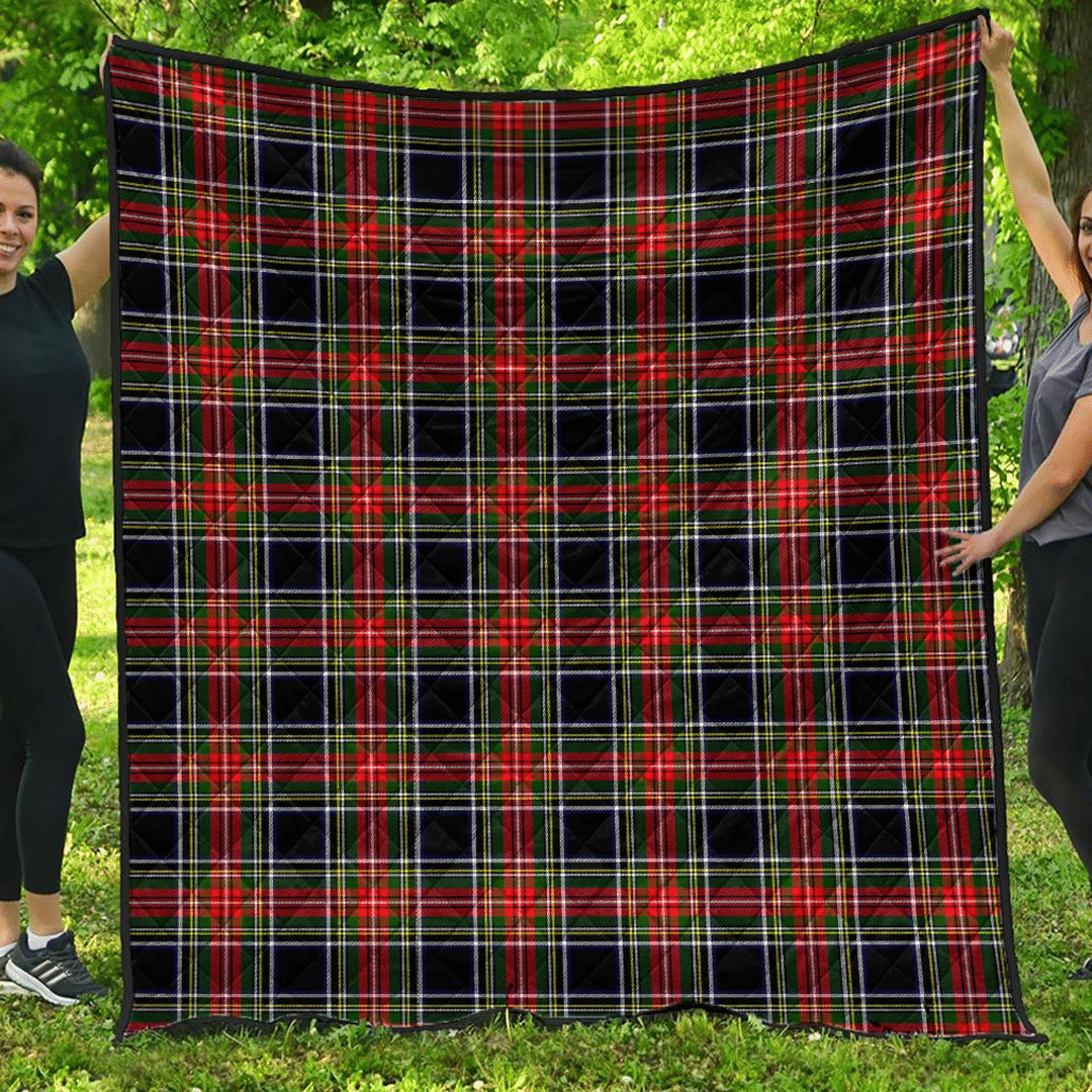 Stewart Black Tartan Plaid Quilt