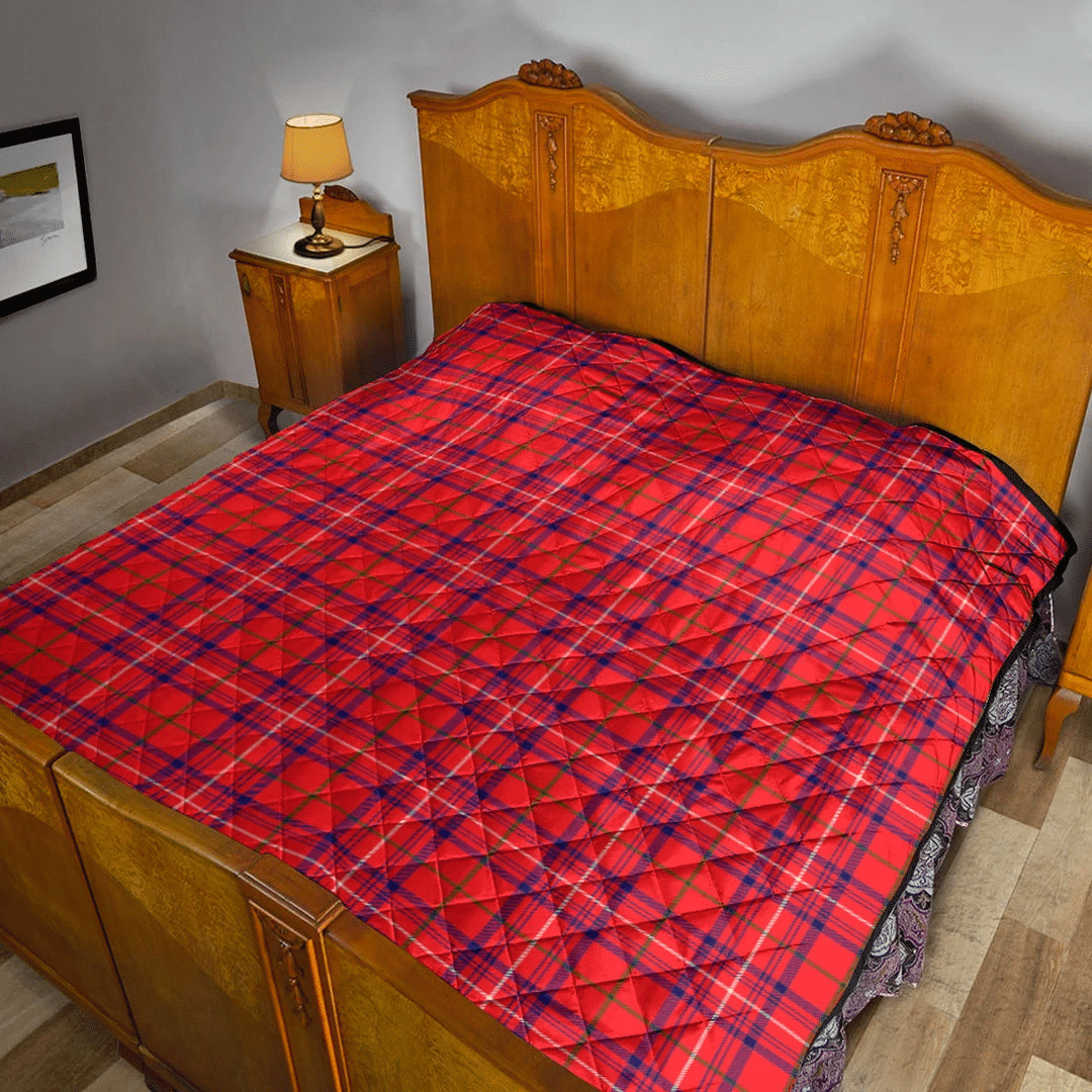 Rose Modern Tartan Plaid Quilt