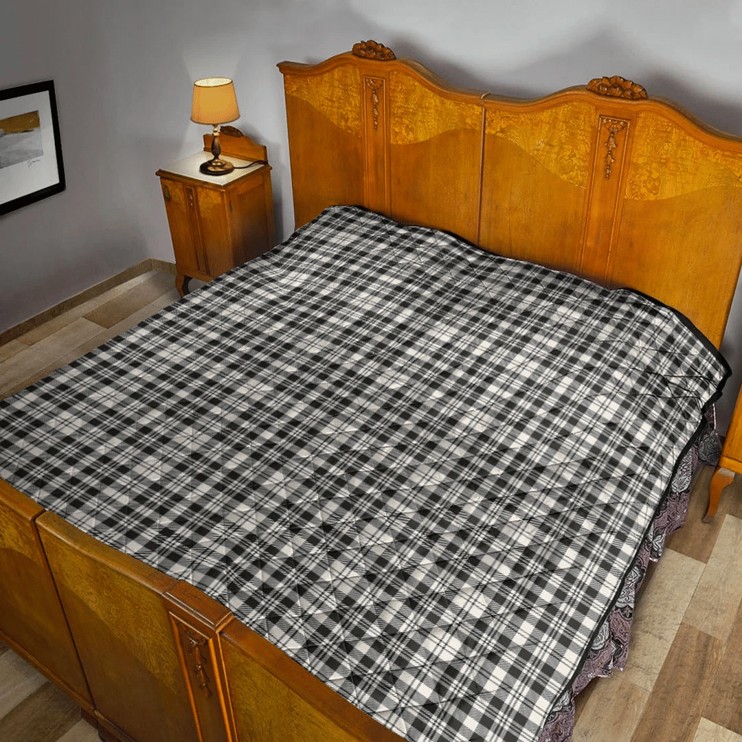 Scott Black & White Ancient Tartan Plaid Quilt