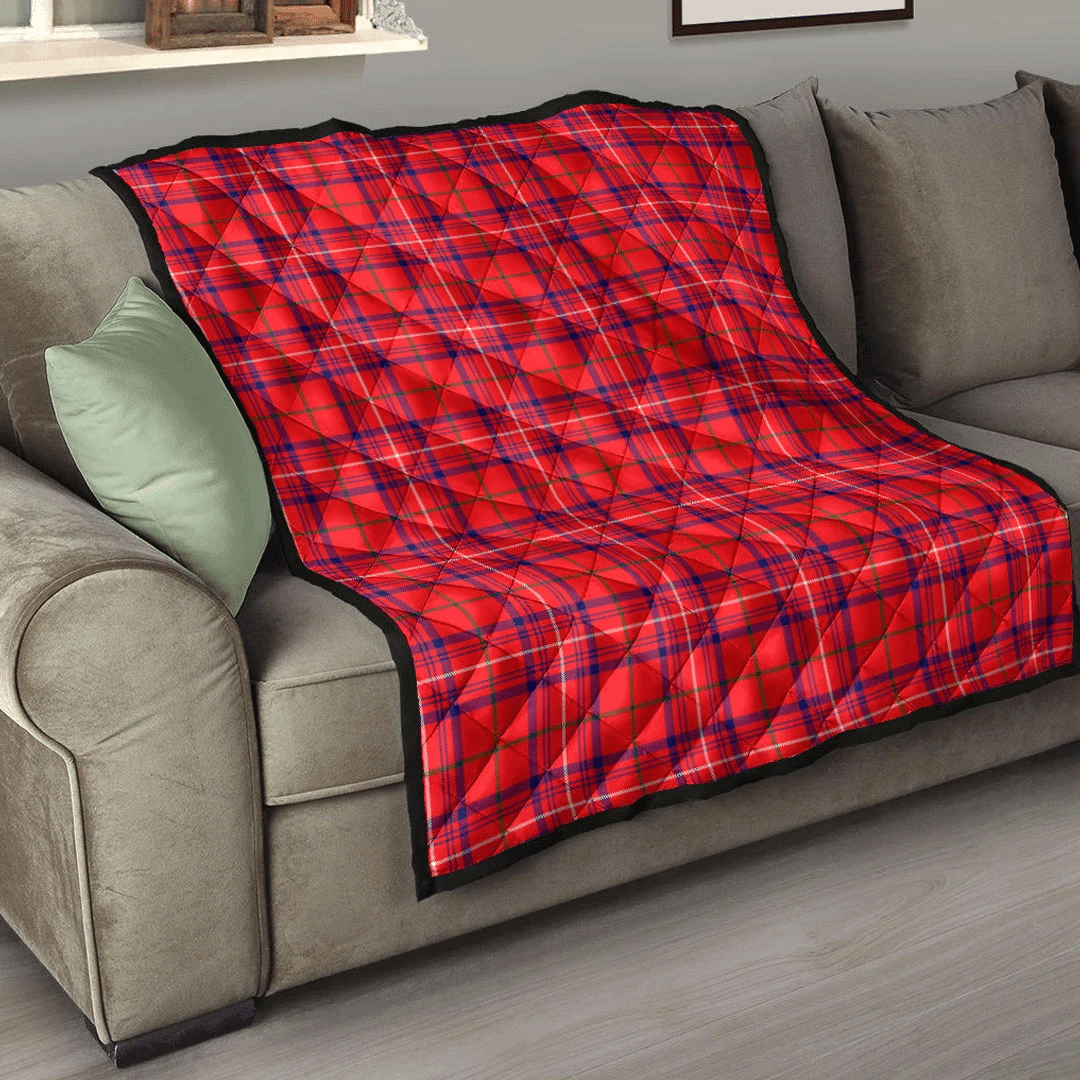 Rose Modern Tartan Plaid Quilt