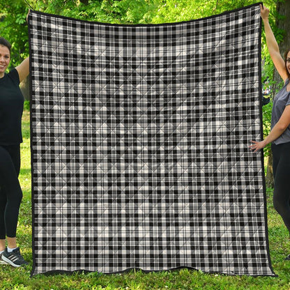 Scott Black & White Ancient Tartan Plaid Quilt