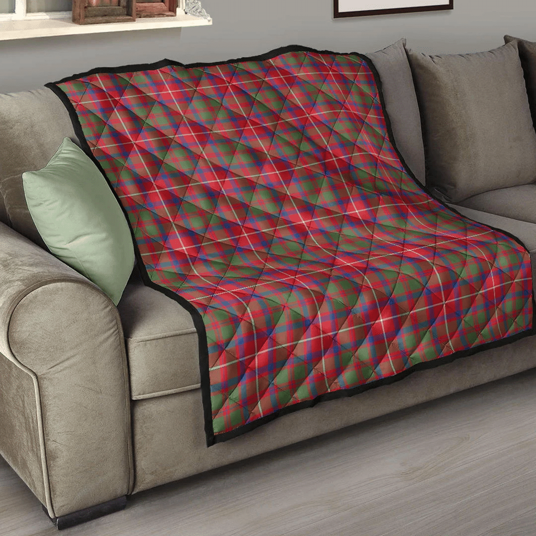 Shaw Red Modern Tartan Plaid Quilt