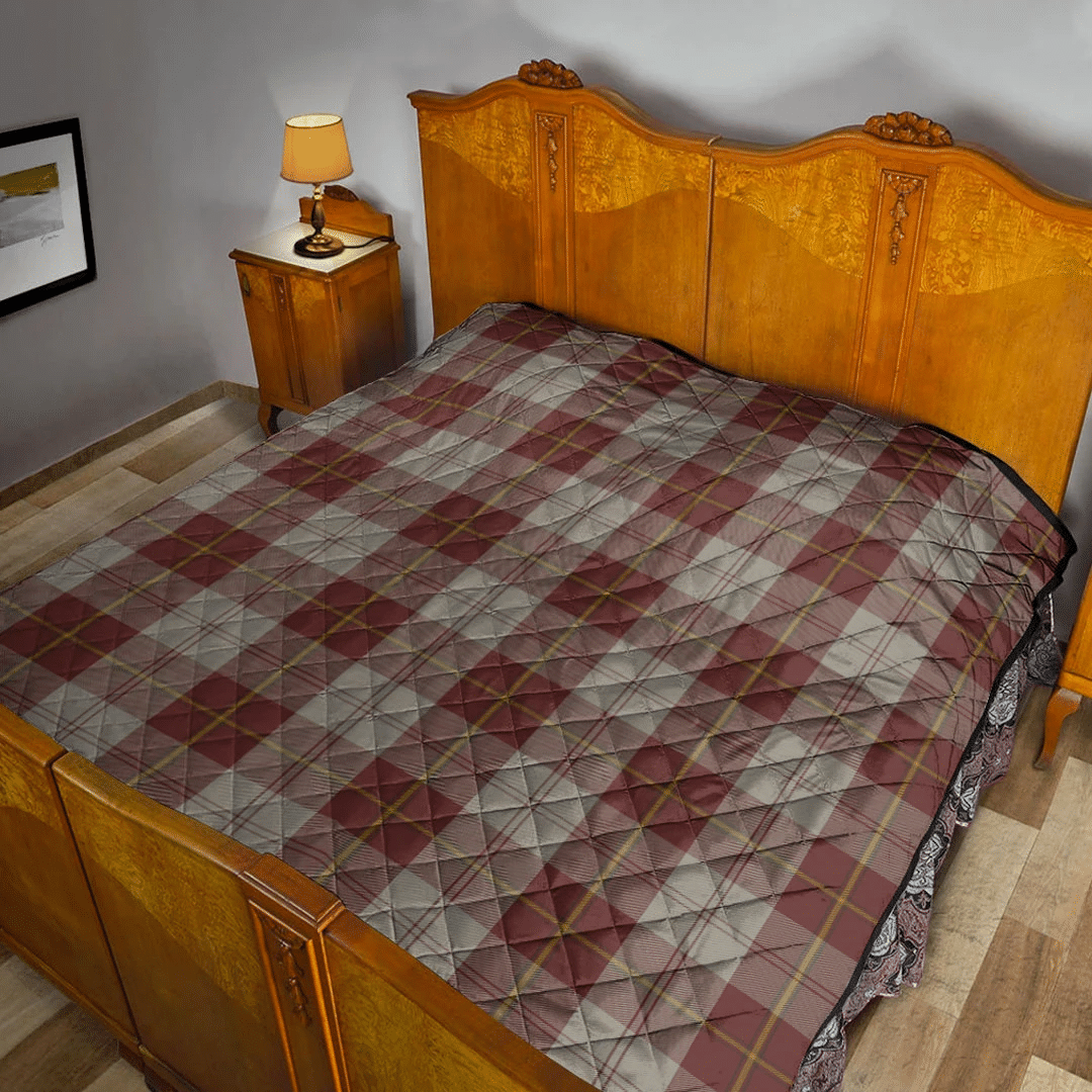 Cunningham Burgundy Dancers Tartan Plaid Quilt