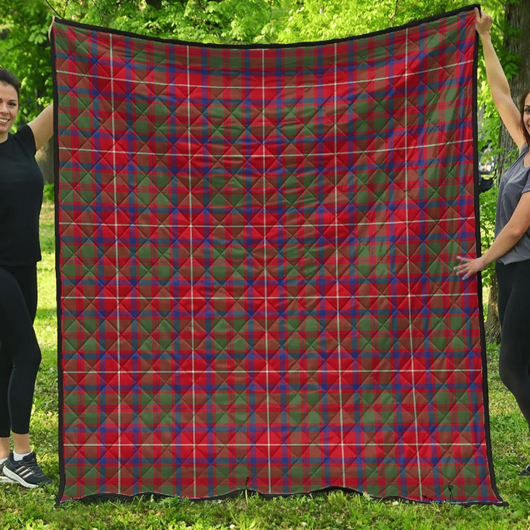 Shaw Red Modern Tartan Plaid Quilt