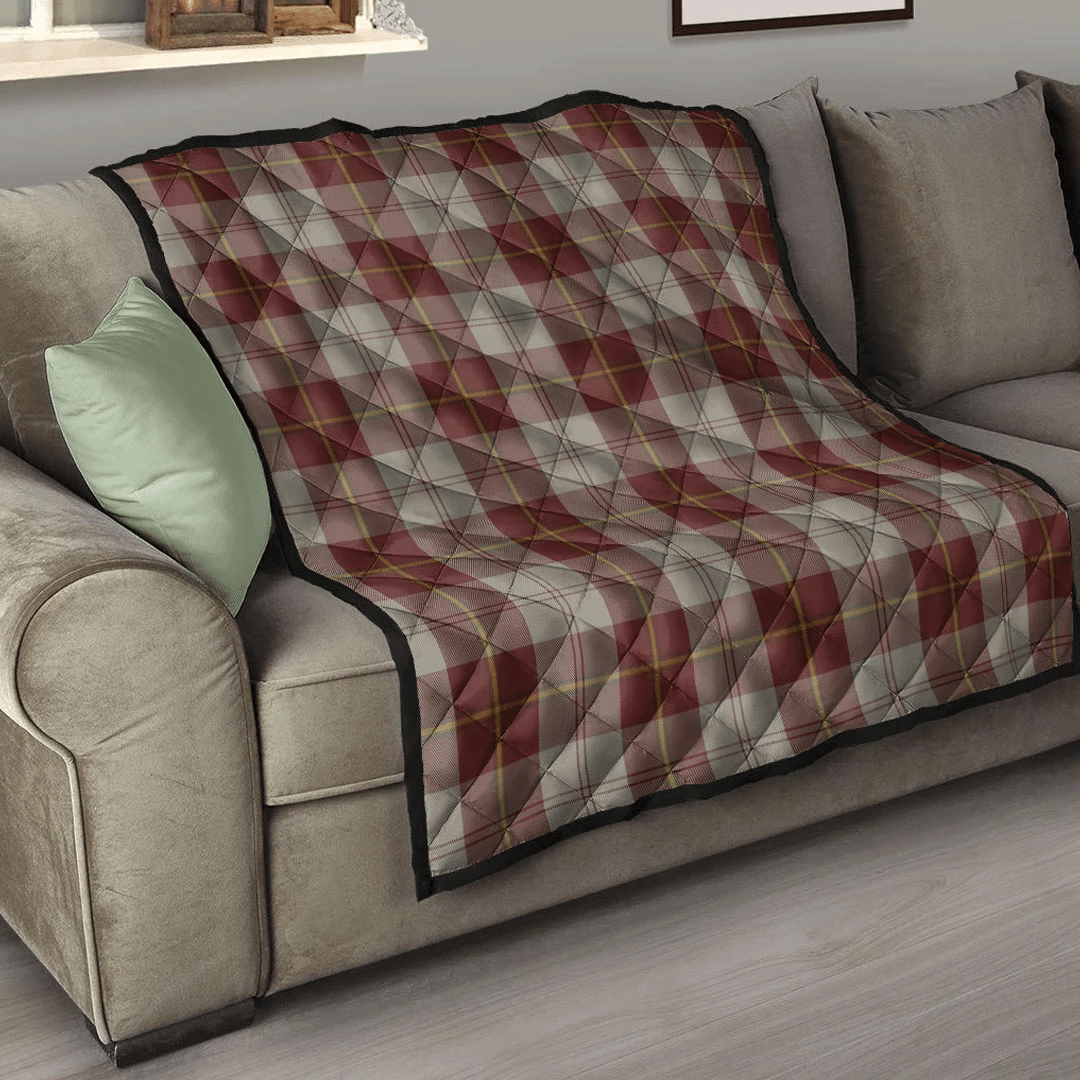 Cunningham Burgundy Dancers Tartan Plaid Quilt