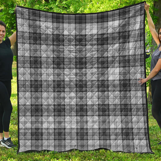 Douglas Grey Modern Tartan Plaid Quilt