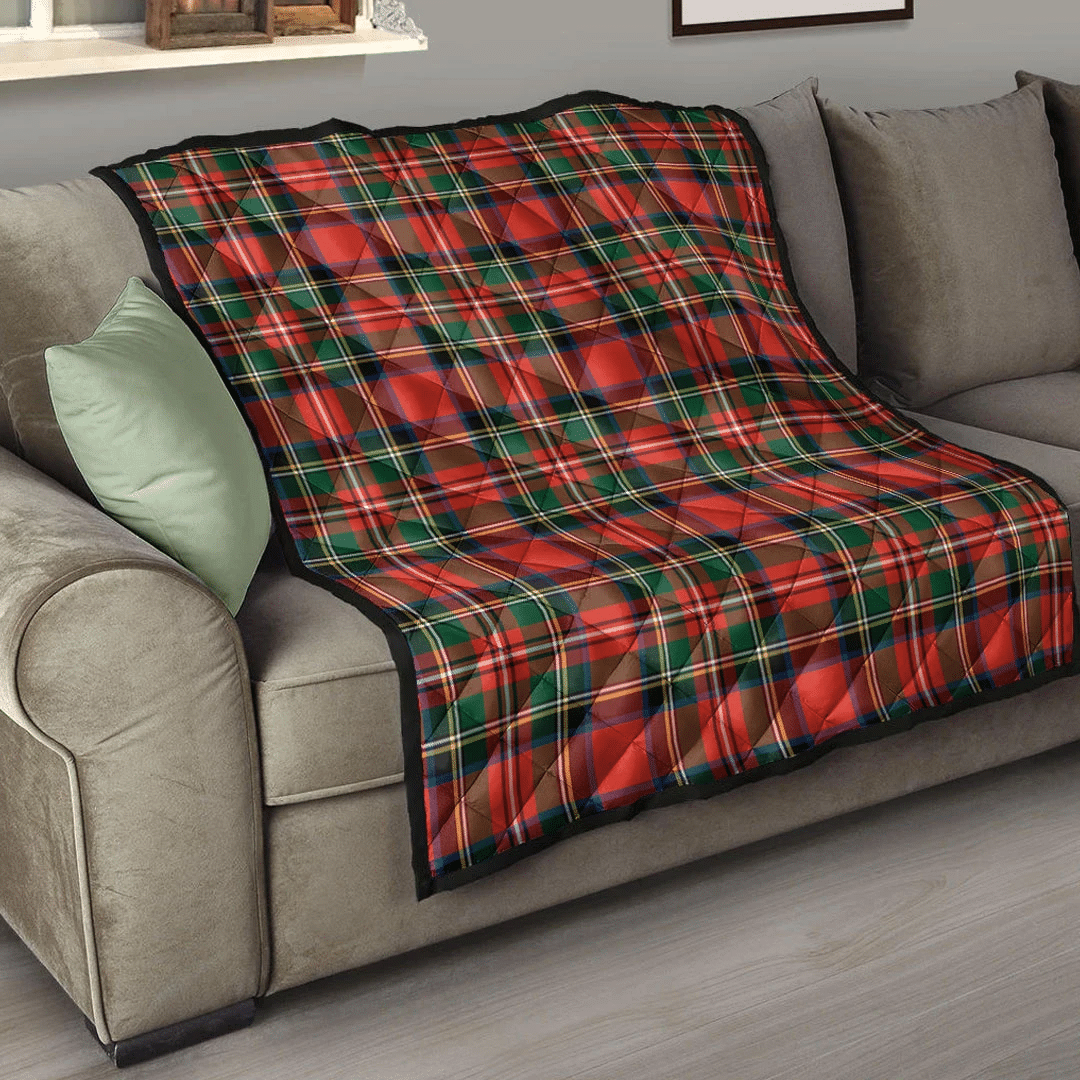 Stewart Royal Modern Tartan Plaid Quilt