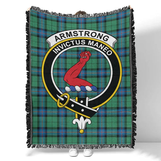 Scottish Tartan Armstrong Ancient Clan Woven Blanket Crest Style
