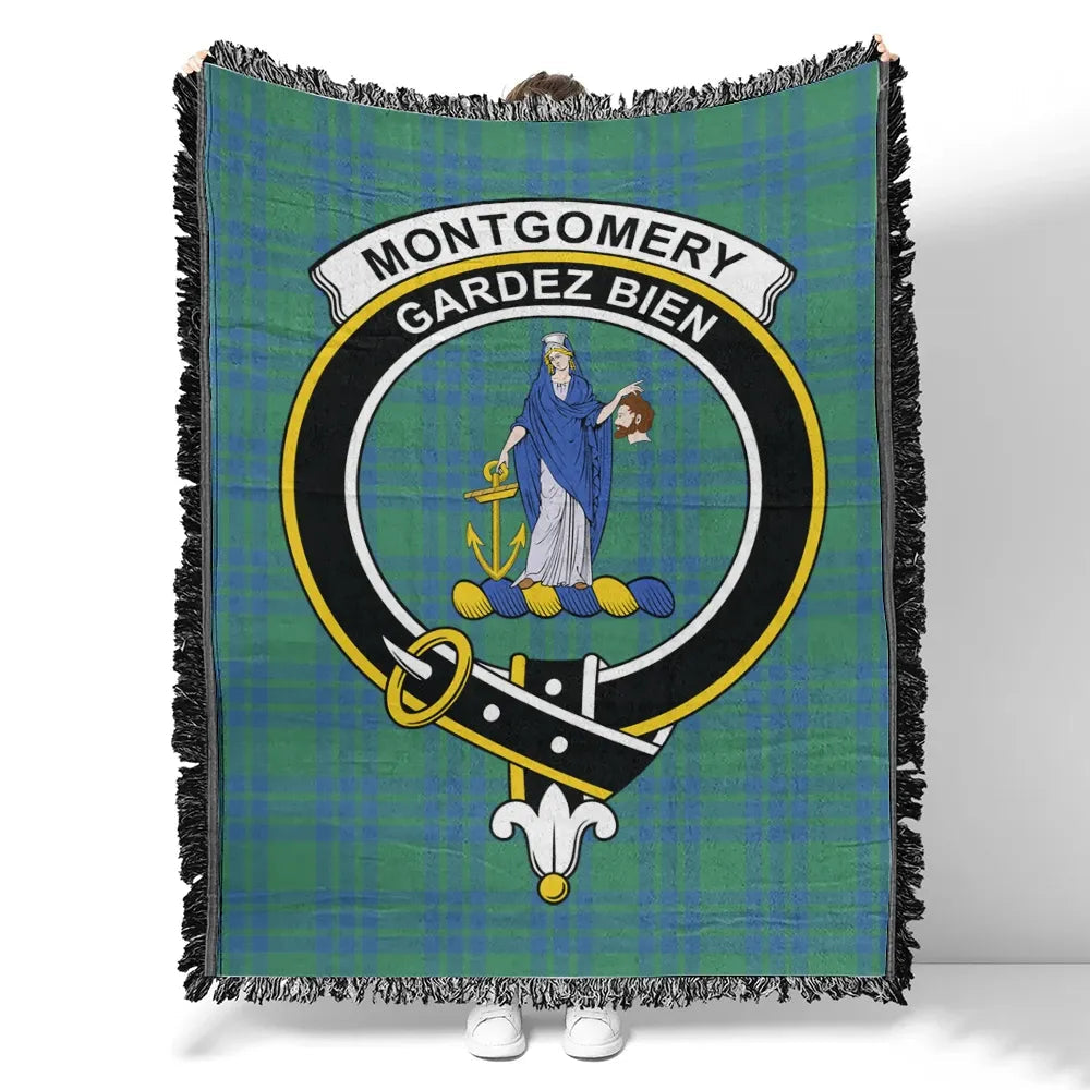 Scottish Tartan Montgomery Ancient Clan Woven Blanket Crest Style
