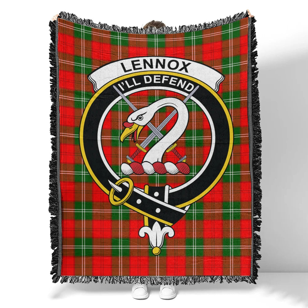 Scottish Tartan Lennox Modern Clan Woven Blanket Crest Style