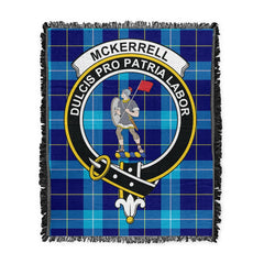 Scottish Tartan McKerrell Clan Woven Blanket Crest Style