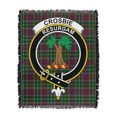 Scottish Tartan Crosbie Clan Woven Blanket Crest Style
