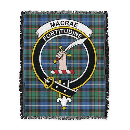 Scottish Tartan MacRae Hunting Ancient Clan Woven Blanket Crest Style