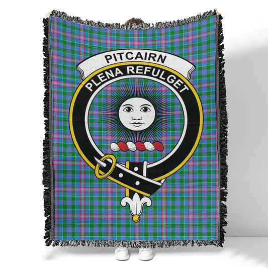 Scottish Tartan Pitcairn Hunting Clan Woven Blanket Crest Style