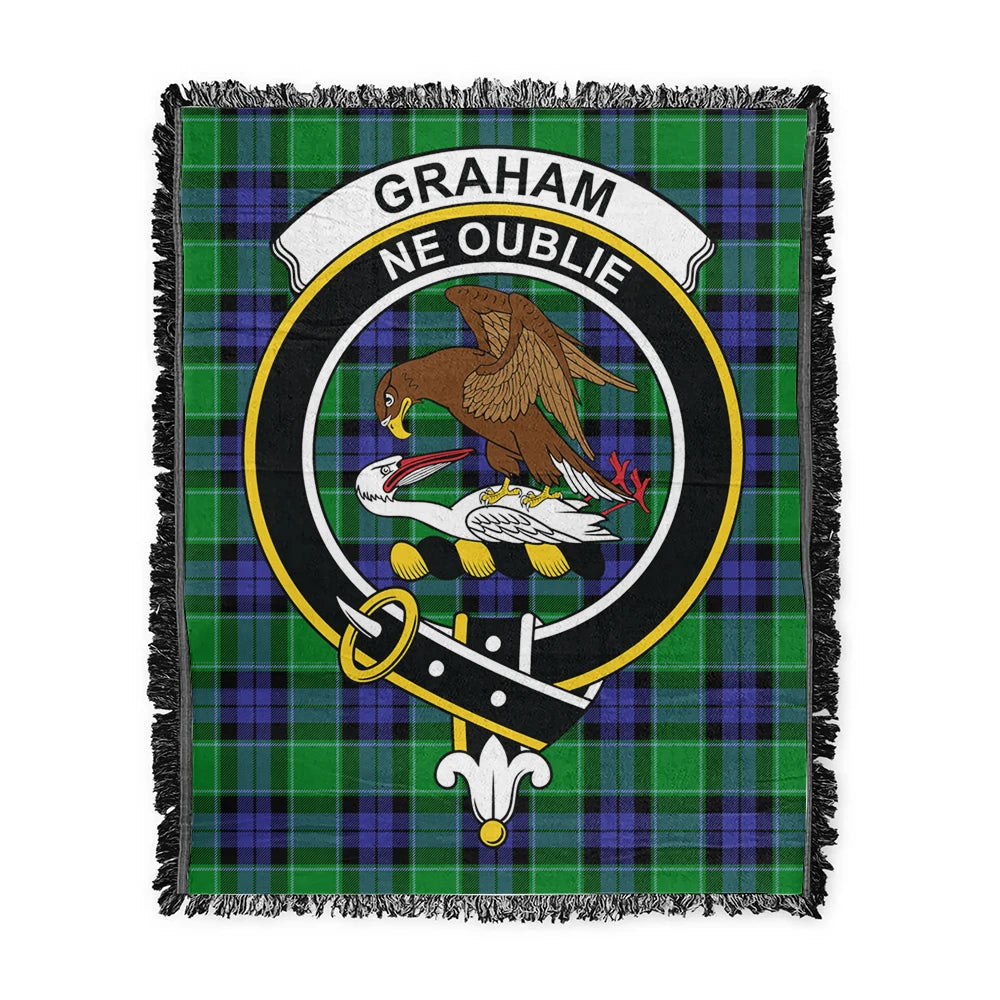 Scottish Tartan Graham of Menteith Modern Clan Woven Blanket Crest Style