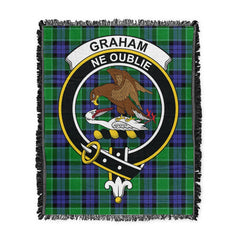 Scottish Tartan Graham of Menteith Modern Clan Woven Blanket Crest Style
