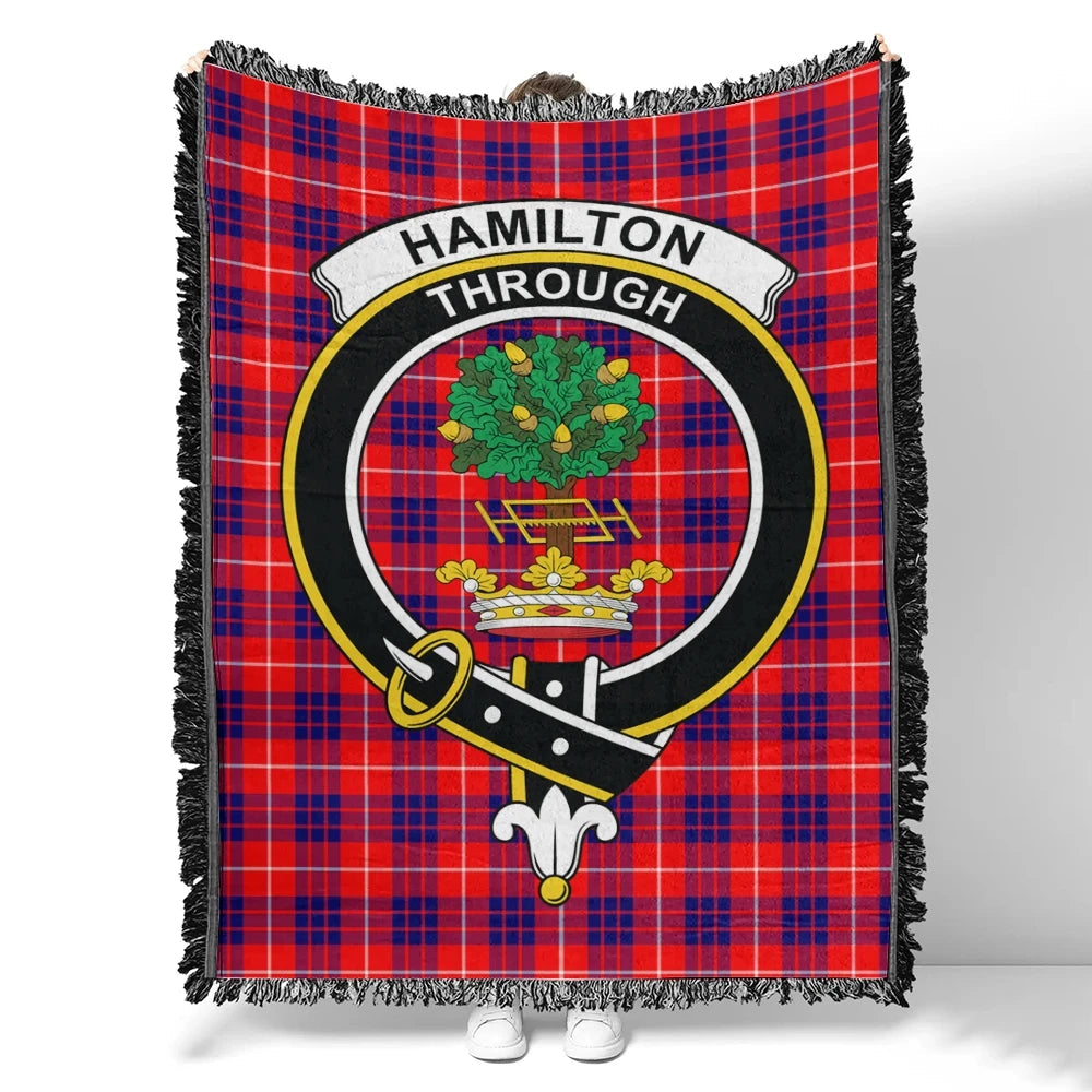 Scottish Tartan Hamilton Modern Clan Woven Blanket Crest Style