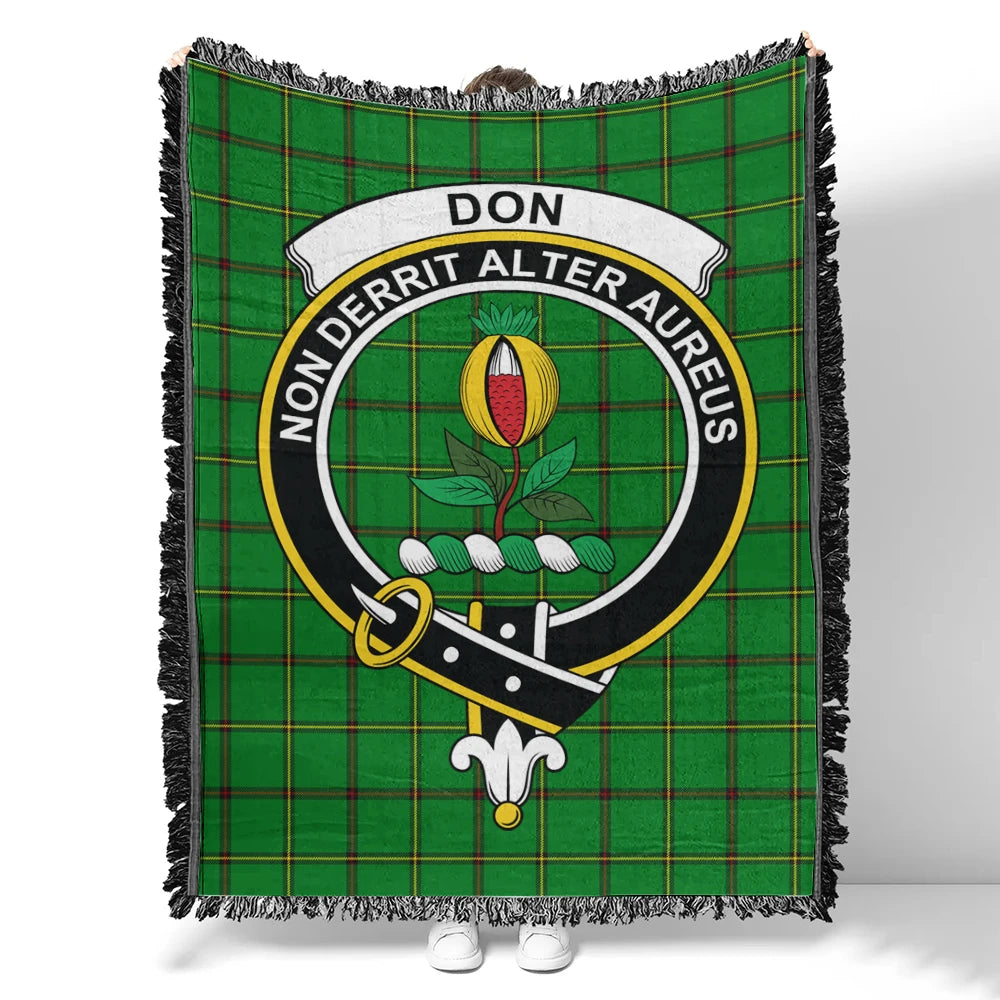 Scottish Tartan Don (Tribe-of-Mar) Clan Woven Blanket Crest Style
