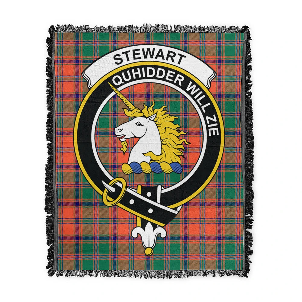 Scottish Tartan Stewart of Appin Ancient Clan Woven Blanket Crest Style