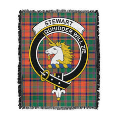 Scottish Tartan Stewart of Appin Ancient Clan Woven Blanket Crest Style