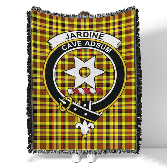 Scottish Tartan Jardine Clan Woven Blanket Crest Style