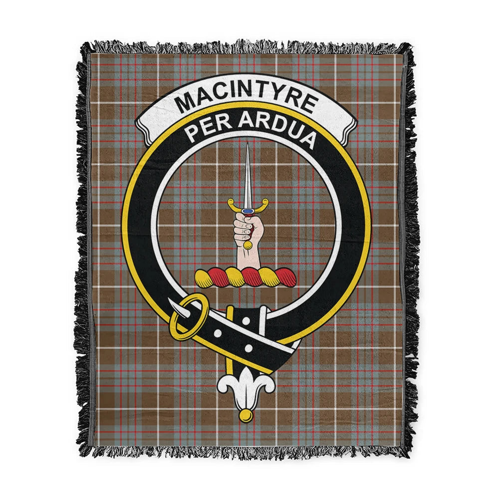 Scottish Tartan MacIntyre Hunting Weathered Clan Woven Blanket Crest Style