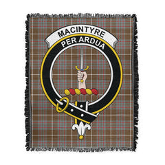 Scottish Tartan MacIntyre Hunting Weathered Clan Woven Blanket Crest Style
