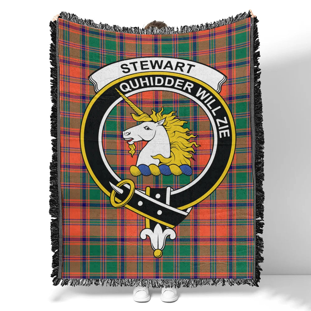 Scottish Tartan Stewart of Appin Ancient Clan Woven Blanket Crest Style