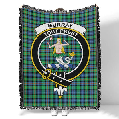 Scottish Tartan Murray of Atholl Ancient Clan Woven Blanket Crest Style