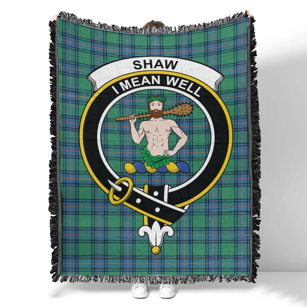 Scottish Tartan Shaw Ancient Clan Woven Blanket Crest Style
