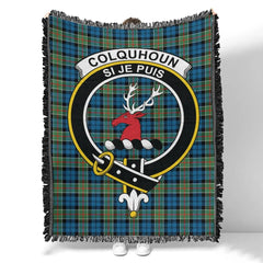 Scottish Tartan Colquhoun Ancient Clan Woven Blanket Crest Style