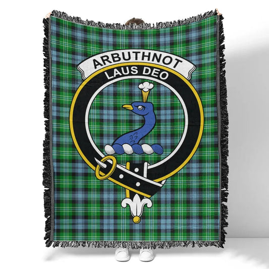 Scottish Tartan Arbuthnot Ancient Clan Woven Blanket Crest Style