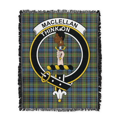 Scottish Tartan MacLellan Ancient Clan Woven Blanket Crest Style