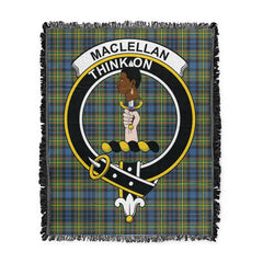Scottish Tartan MacLellan Ancient Clan Woven Blanket Crest Style