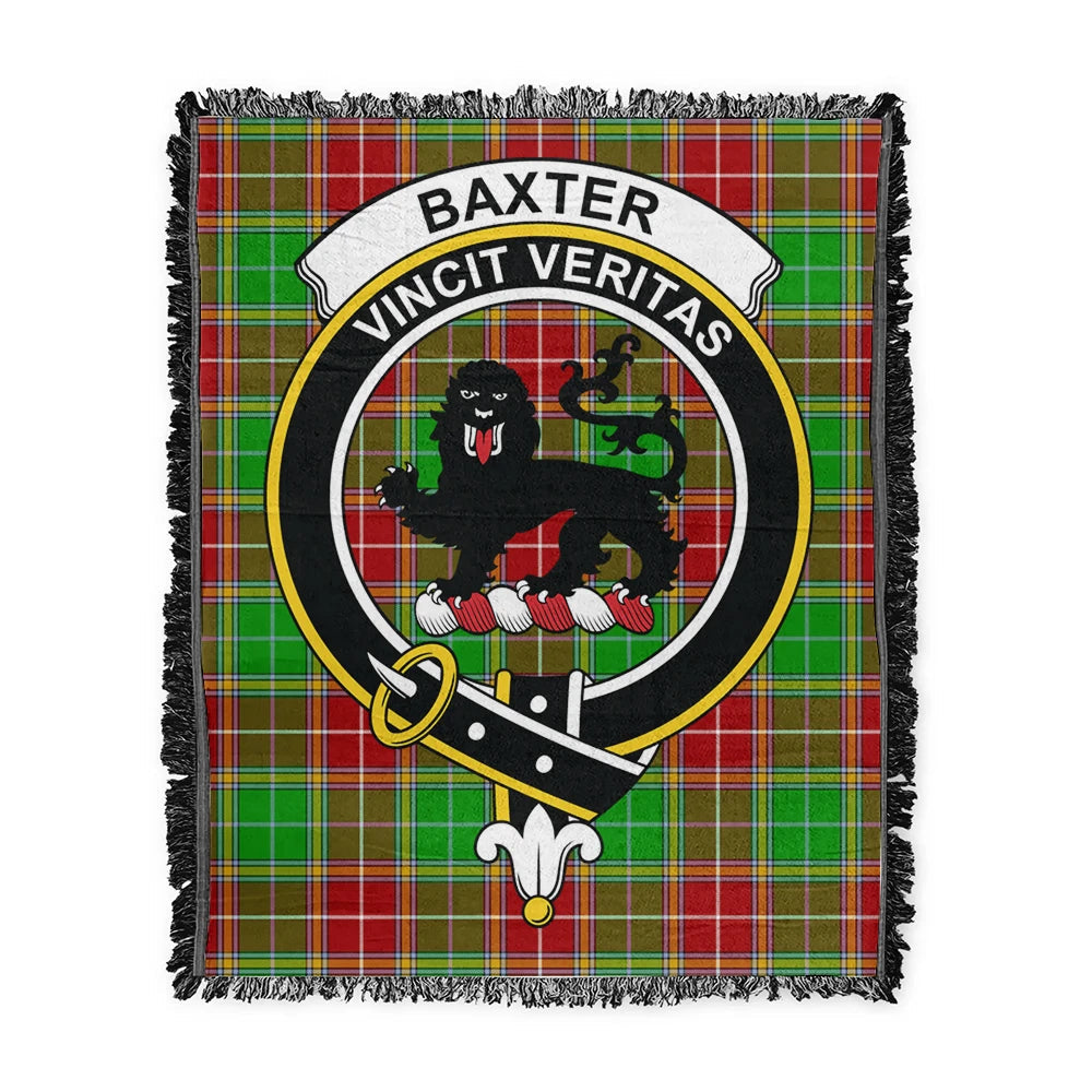 Scottish Tartan Baxter Clan Woven Blanket Crest Style