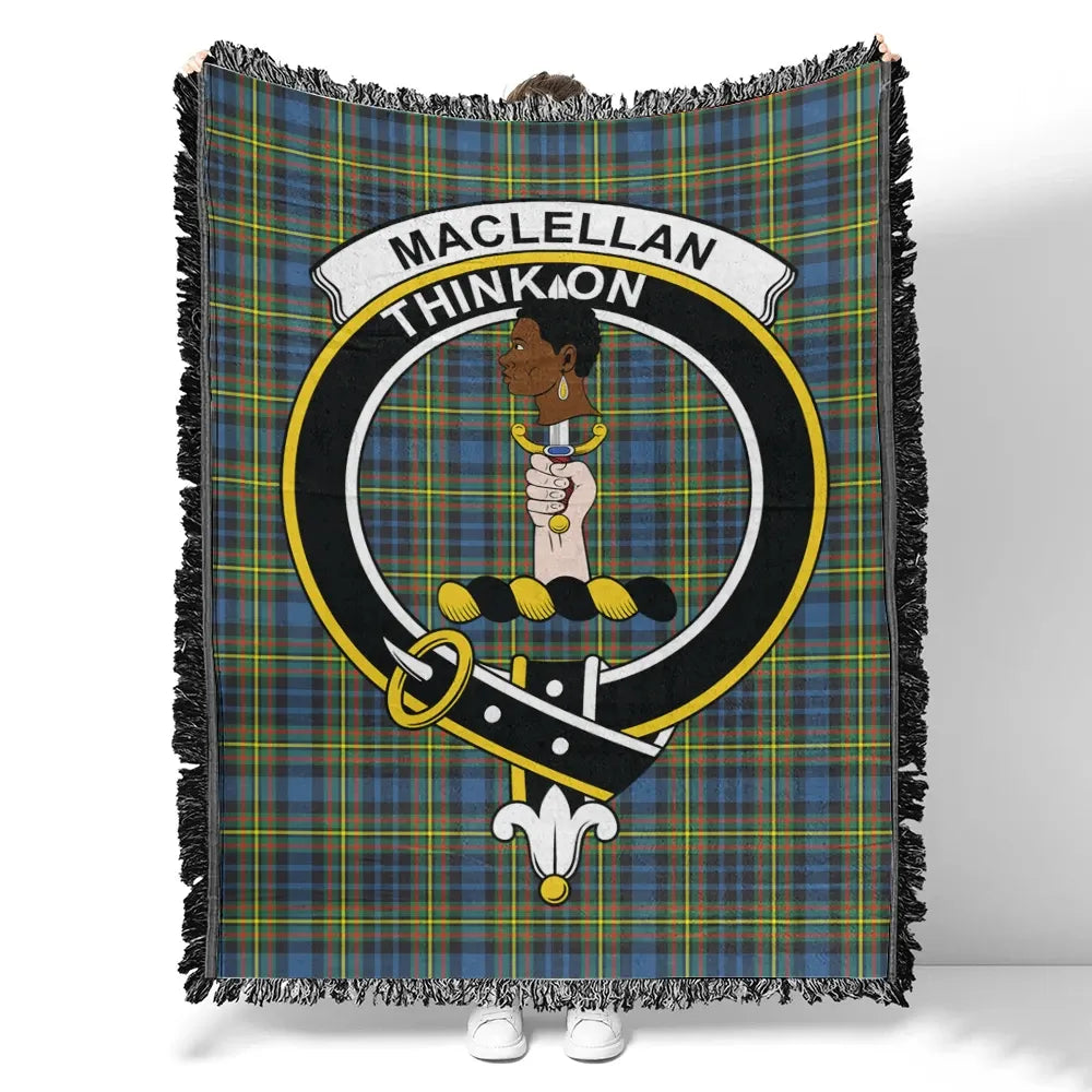 Scottish Tartan MacLellan Ancient Clan Woven Blanket Crest Style