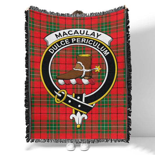 Scottish Tartan MacAulay Modern Clan Woven Blanket Crest Style