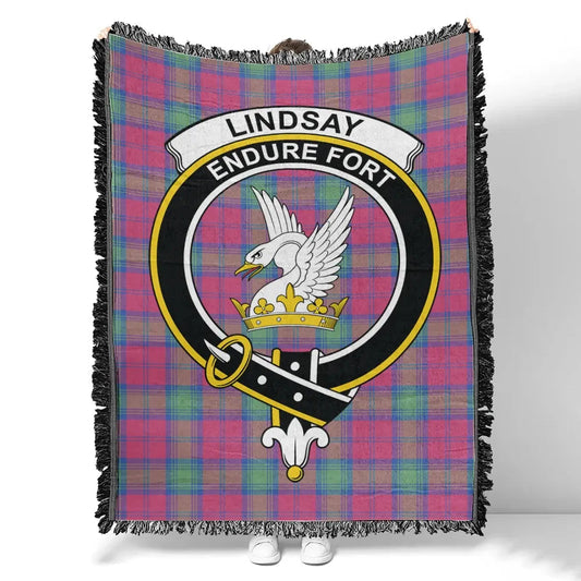 Scottish Tartan Lindsay Ancient Clan Woven Blanket Crest Style