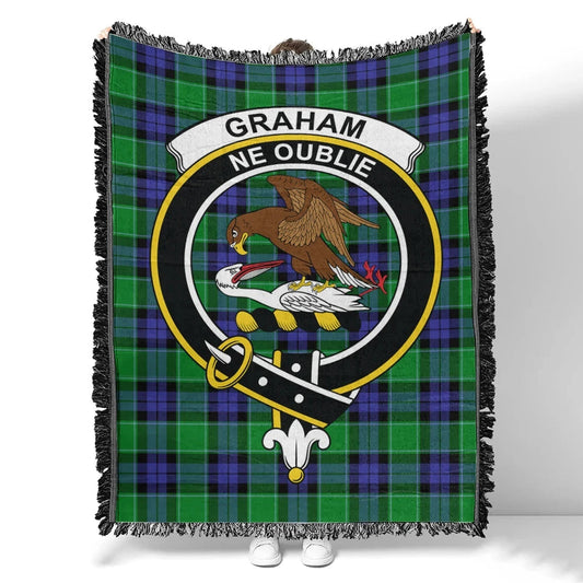 Scottish Tartan Graham of Menteith Modern Clan Woven Blanket Crest Style