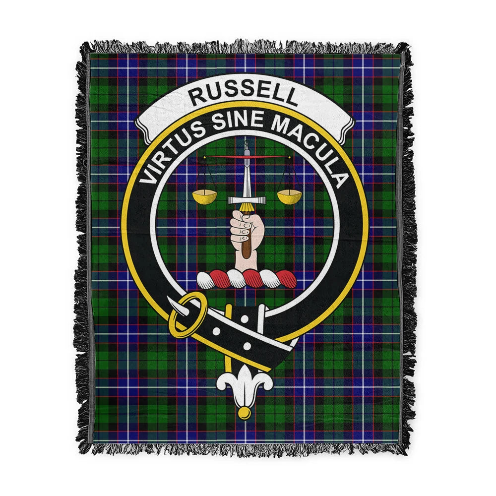 Scottish Tartan Russell Modern Clan Woven Blanket Crest Style