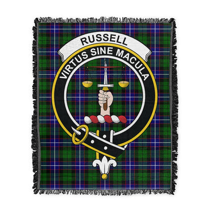 Scottish Tartan Russell Modern Clan Woven Blanket Crest Style