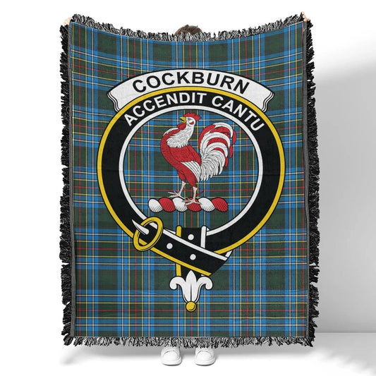 Scottish Tartan Cockburn Modern Clan Woven Blanket Crest Style