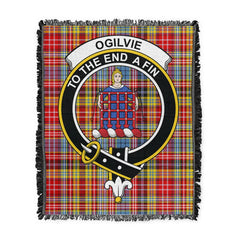 Scottish Tartan Ogilvie Clan Woven Blanket Crest Style